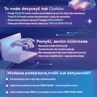 Plakat: Sztuczna Inteligencja, nie daj się jej zmanipulować (młodzież)