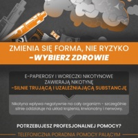 Plakat: E-papierosy i woreczki nikotynowe (Dorośli)