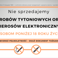 NAKLEJKA INFORMACYJNA SPRZEDAŻ PAPIEROSÓW