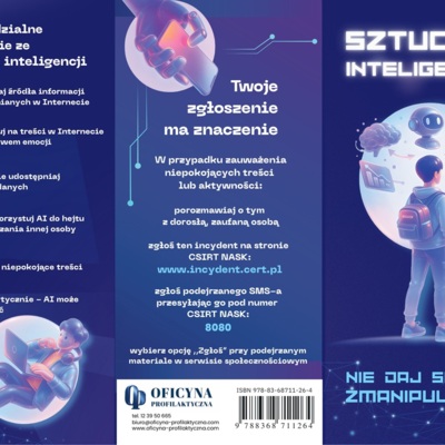 Broszura: Sztuczna Inteligencja, nie daj się jej zmanipulować (młodzież)