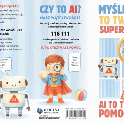 Broszura: Myślenie to Twoja supermoc! AI to tylko pomocnik (dzieci)