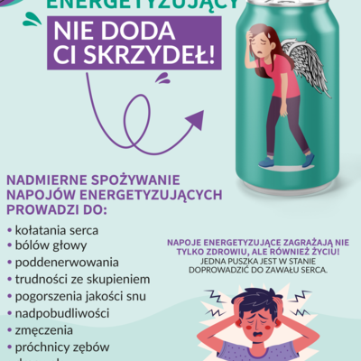 Plakat: Profilaktyka stosowania energy drinków (Młodzież)