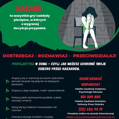 Plakat: Hazard dostrzegaj rozmawiaj  (Rodzice)