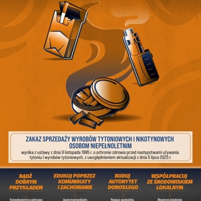 Plakat: E-papierosy i woreczki nikotynowe (Sprzedawcy)