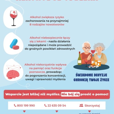 Plakat: Seniorzy Alkohol Leki