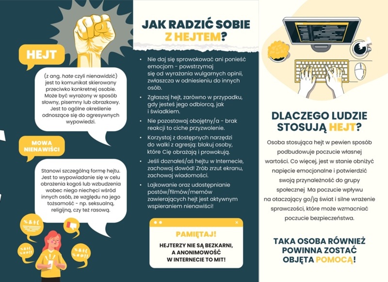 Broszura Hejt i Mowa Nienawiści - Powiedz Stop! (Dorośli)