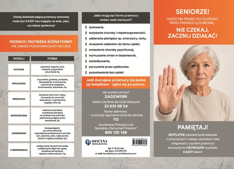 Broszura:  Przemoc Seniorzy