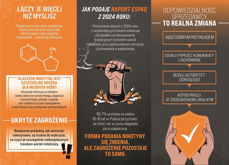 Broszura: E-papierosy i woreczki nikotynowe (Sprzedawcy)