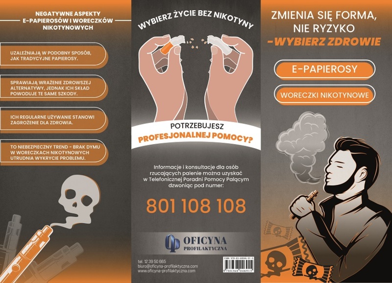 Broszura: E-papierosy i woreczki nikotynowe (Dorośli)