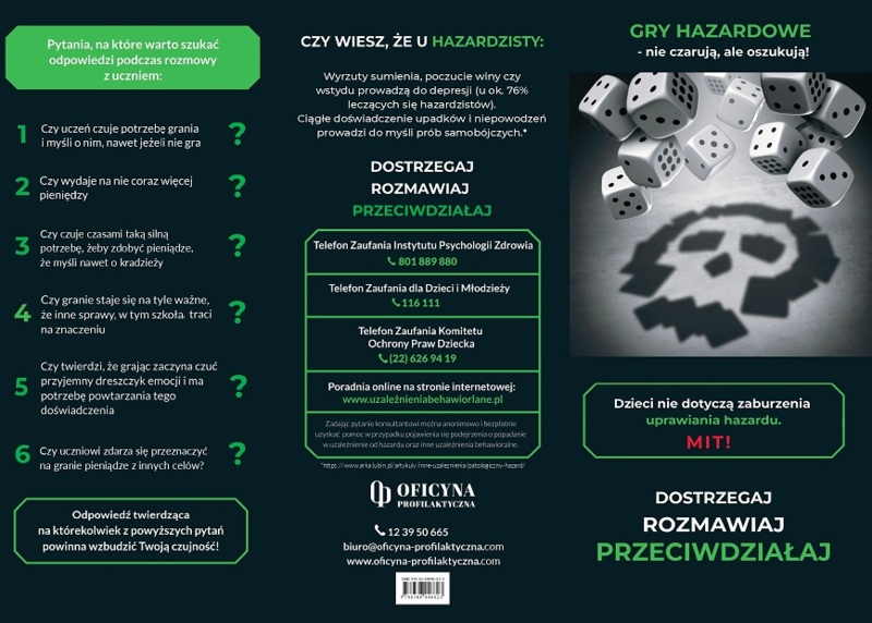 Broszura: Hazard dostrzegaj rozmawiaj (Pedagodzy)